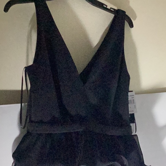 BETSEY & ADAM ELENI" SCUBA CREPE TOP AND CHIFFON SKIRT FLOOR LENGTH DRESS - Picture 7 of 13